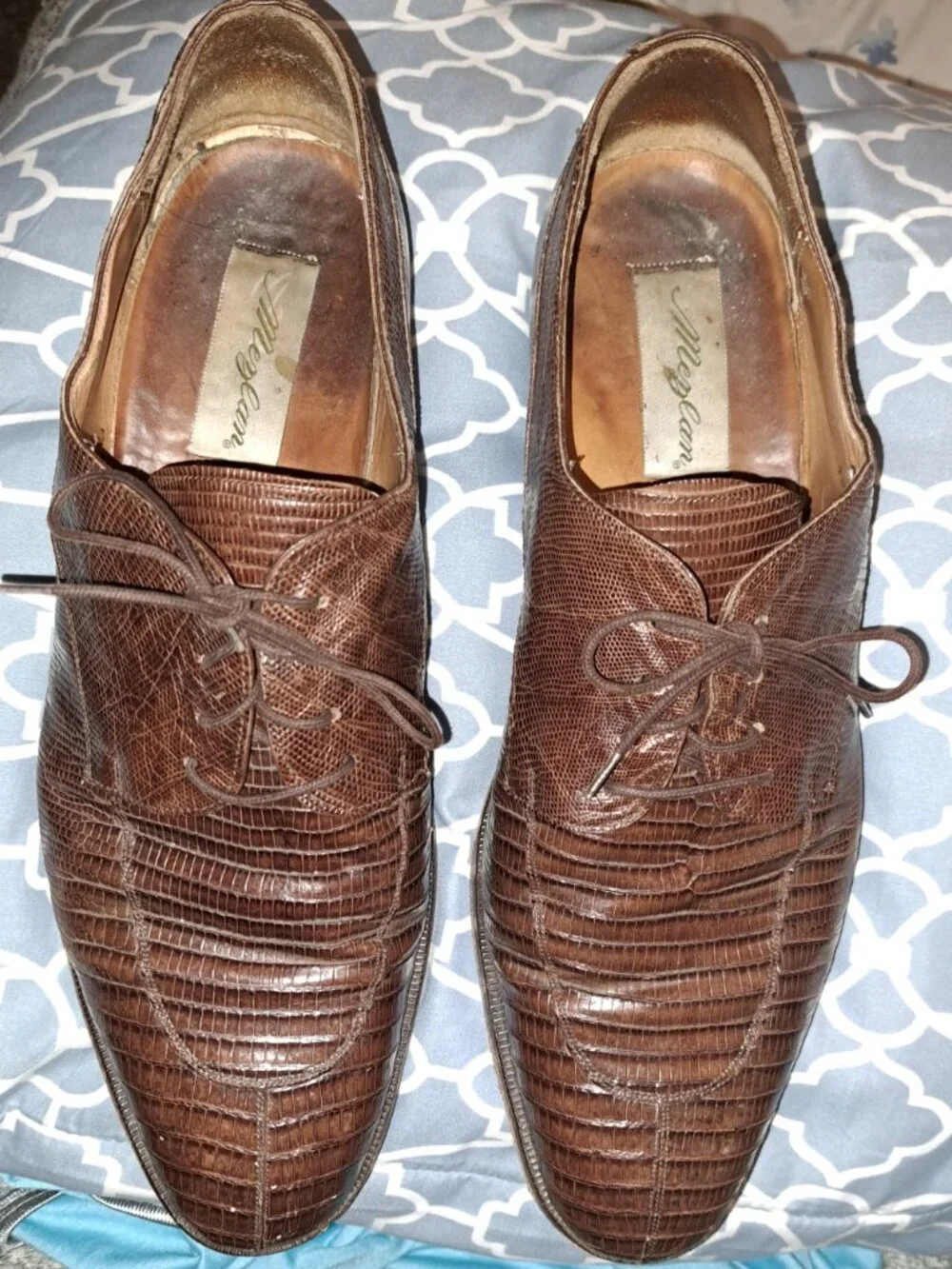 Vintage Mezlan Lizard Skin Dress Shoes - sz 13